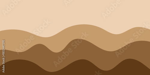 abstract creative minimalist dynamic brown wave shapes design for banner, poster, background.