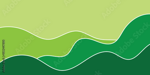 abstract creative minimalist green field dynamic shapes design for business card, poster, background.