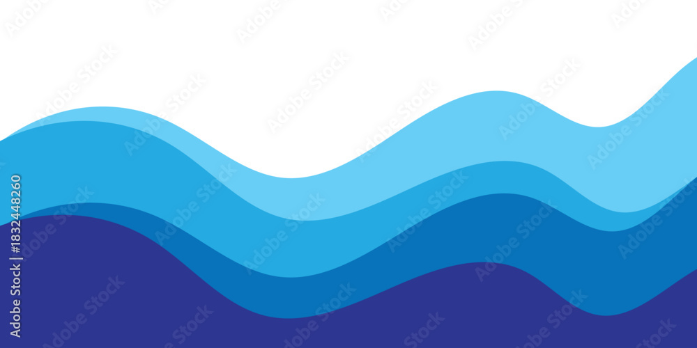 Fototapeta premium abstract creative minimalist sea water dynamic wave shapes design for business card, poster, background.