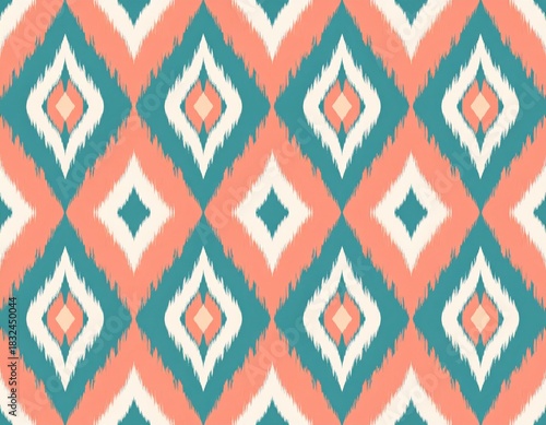 Vibrant Geometric Diamond Textile Pattern