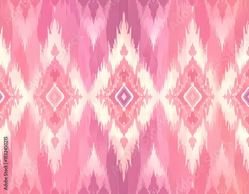 Ikat Pattern with Vibrant Diamond Design