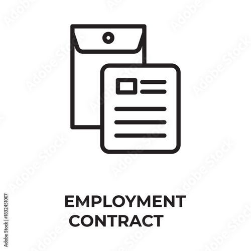 Employment Contract Vector, Icon Or Logo Sign Isolated Symbol Illustration