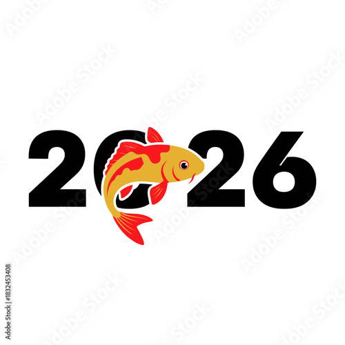 Dragon or mythical creature integrated with 2026, power, strength and bold energy for the new year