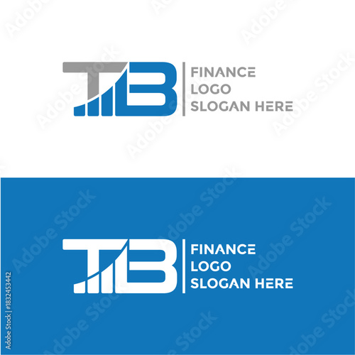 Letter TB Logo Design on Financial Chart Vector Template