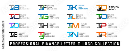 Letter T Logo Design on Financial Chart Vector Template