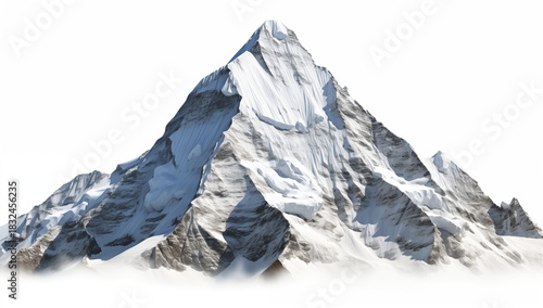 Majestic Snow-Capped Peak: Alpine Winter Mountain View