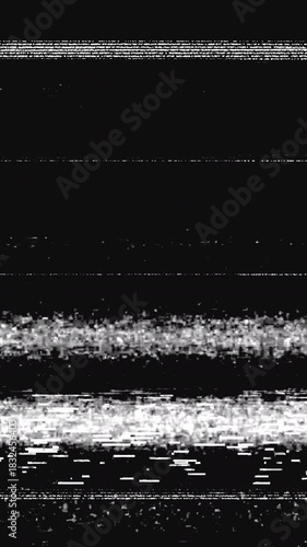 Looping Vertical glitch VHS transition overlay on black background.