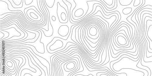 The black grey on white contours vector topography stylized height of the lines. The concept of a conditional geography scheme and the terrain path. Ultra wide. Map vector terrain Illustration.	
