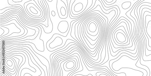The black grey on white contours vector topography stylized height of the lines. The concept of a conditional geography scheme and the terrain path. Ultra wide. Map vector terrain Illustration.	