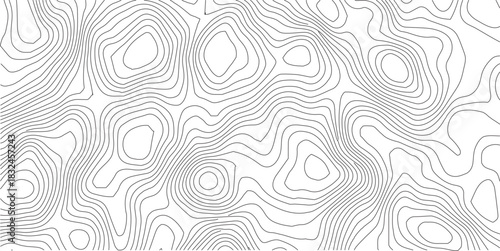 The black grey on white contours vector topography stylized height of the lines. The concept of a conditional geography scheme and the terrain path. Ultra wide. Map vector terrain Illustration.	