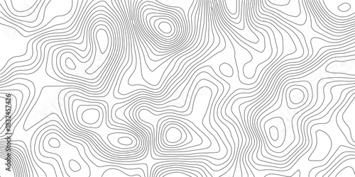 Abstract Topographic background. Geographic line map. Wavy pattern design. Paper texture imitation of a geographical map shades. Vector illustration. Topographic gradient line map. Abstract circle li	