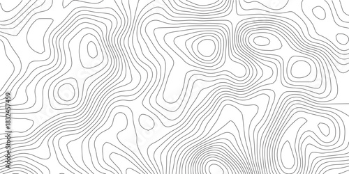 Abstract Topographic background. Geographic line map. Wavy pattern design. Paper texture imitation of a geographical map shades. Vector illustration. Topographic gradient line map. Abstract circle li	