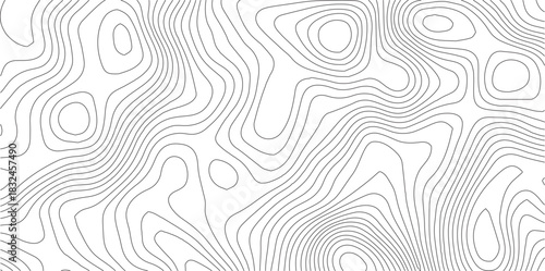 Abstract Topographic background. Geographic line map. Wavy pattern design. Paper texture imitation of a geographical map shades. Vector illustration. Topographic gradient line map. Abstract circle li	