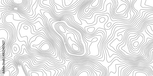 Abstract Topographic background. Geographic line map. Wavy pattern design. Paper texture imitation of a geographical map shades. Vector illustration. Topographic gradient line map. Abstract circle li	