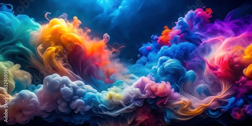 Vivid Colorful Smoke Swirls in Dreamy Artistic Background