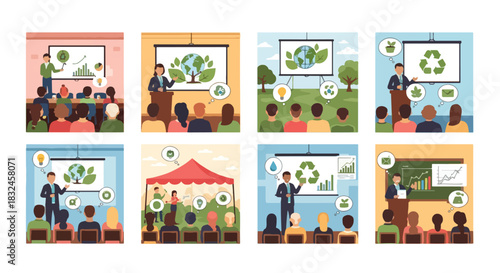 Sustainability presentations and eco-friendly concepts