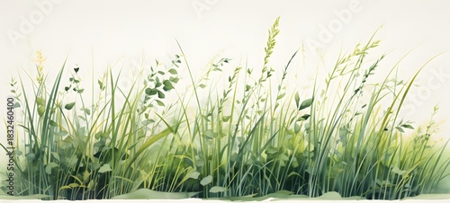 Wallpaper Mural silhouette of grass ,generative AI Torontodigital.ca