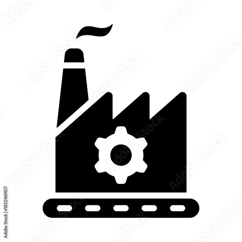 Manufacturing Icon - Solid Black