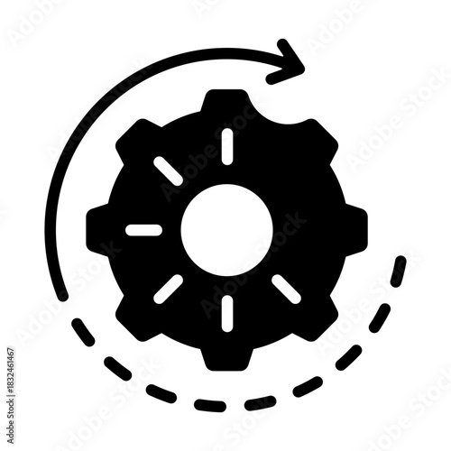 Processing Icon - Solid Black