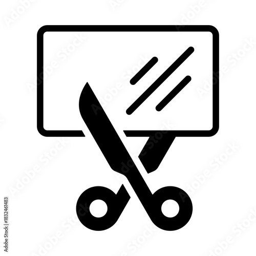 Cutting Icon - Solid Black