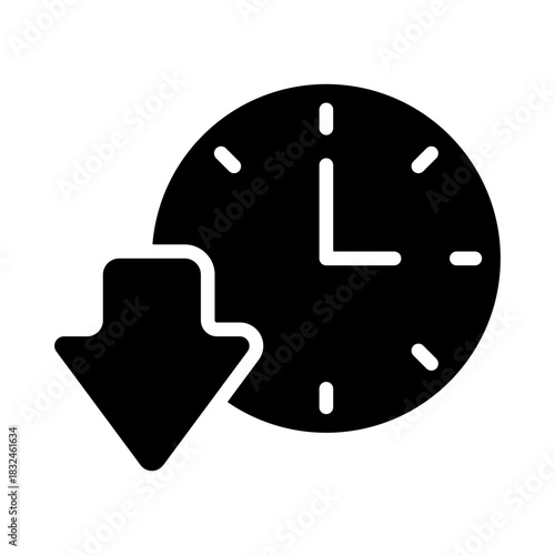 Downtime Icon - Solid Black