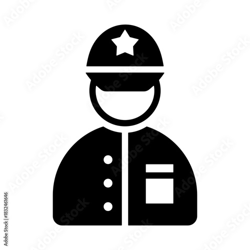 Safety Officer Icon - Solid Black