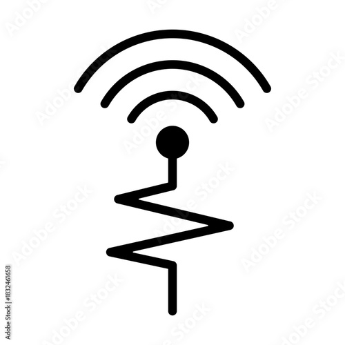 Sensor Data Icon - Solid Black