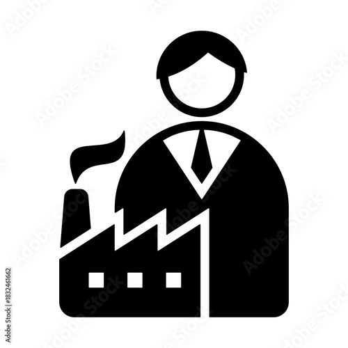 Production Manager Icon - Solid Black