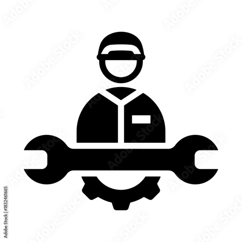 Technician Icon - Solid Black