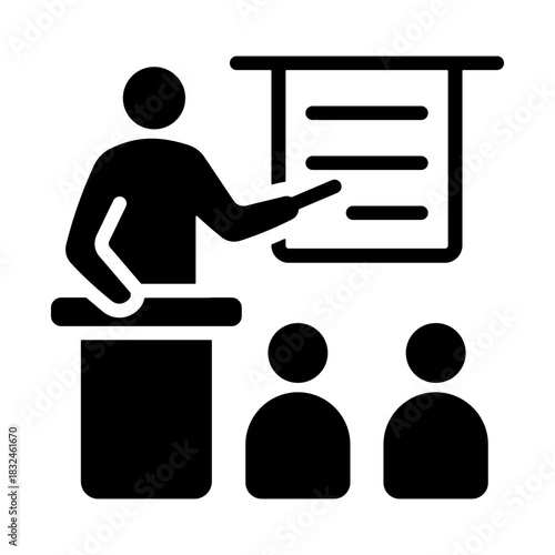 Training Icon - Solid Black