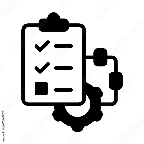 Production Report Icon - Solid Black