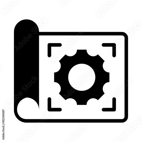 Blueprint Icon - Solid Black