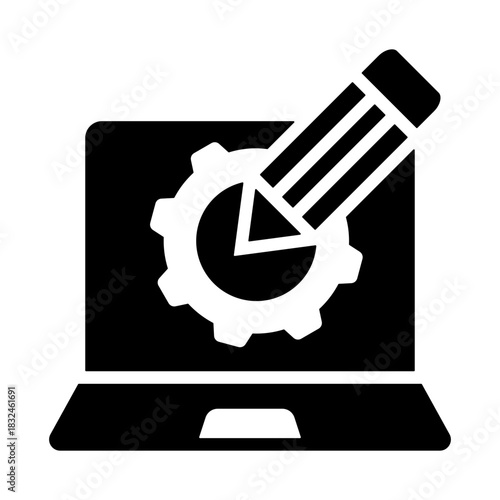 Cad Drawing Icon - Solid Black