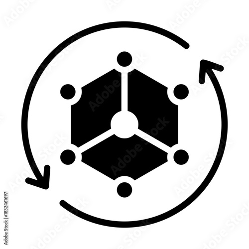 Simulation Icon - Solid Black