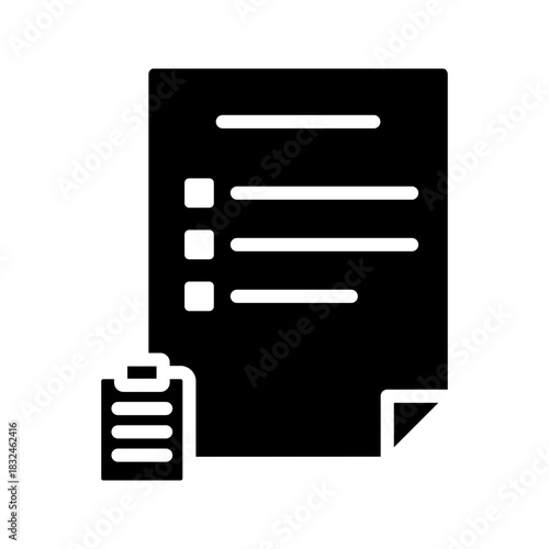 Checklist Exam Document Report Flat Icon
