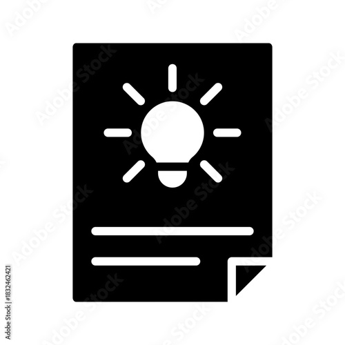 Case Study Idea Light Bulb Document Flat Icon
