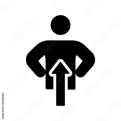 Self Confidence Boost Up Arrow Person Icon
