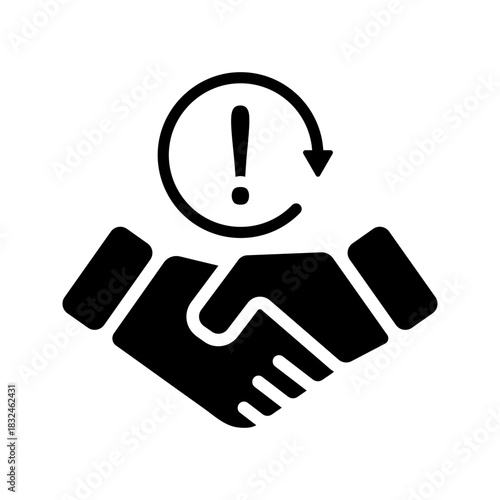 Handshake Conflict Resolution Agreement Exclamation Icon
