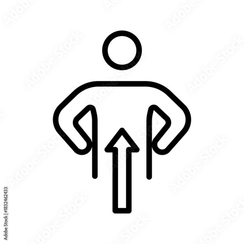 Outline Confidence Boost Self Esteem Icon
