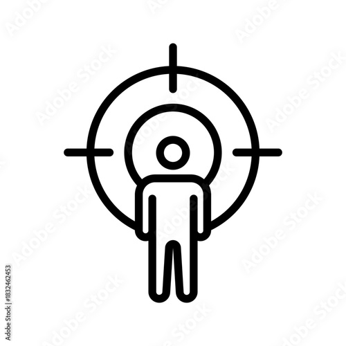 Outline Person Target Goal Setting Bullseye Icon
