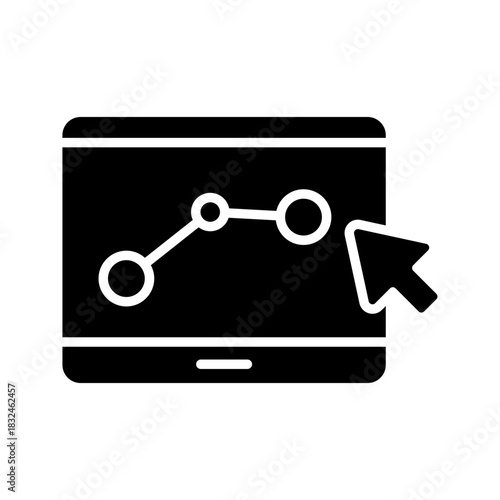 Whiteboard Chart Graph Data Analysis Flat Icon
