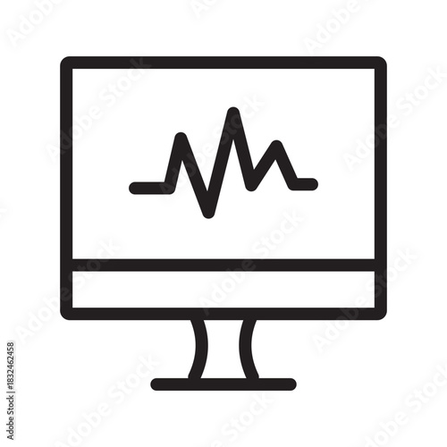 Advanced ECG Monitor icon collection featuring precise heart rate and cardiac health symbols for hospitals, clinics, and medical care