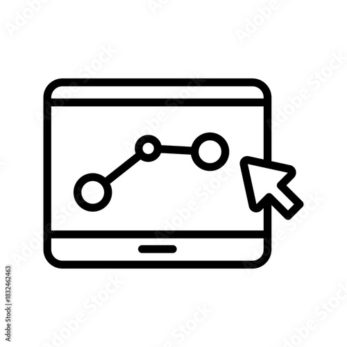 Outline Whiteboard Chart Data Analysis Icon
