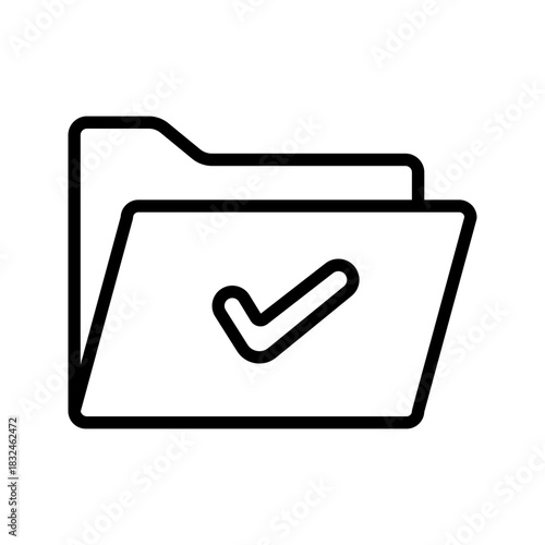 Outline Folder Checkmark Learning Module Icon
