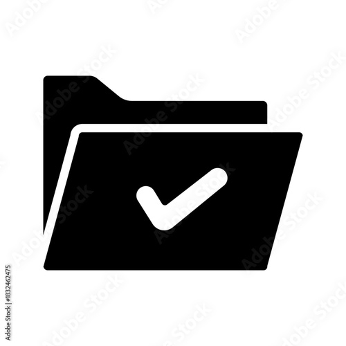 Folder Checkmark Learning Module Digital Flat Icon
