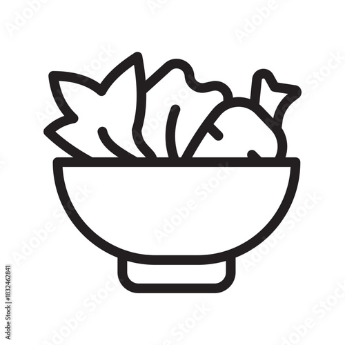 Fresh Salad icon collection featuring healthy food and nutrition symbols for wellness, diet, and lifestyle applications