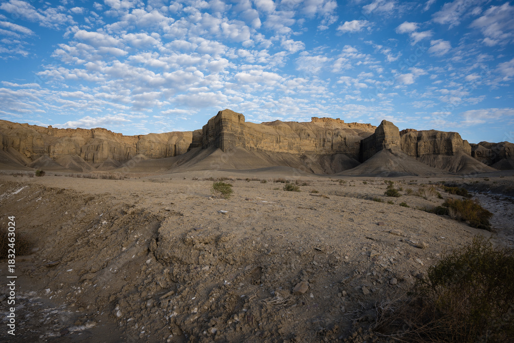 Obraz premium Layered desert hills at sunrise in Utah, United States