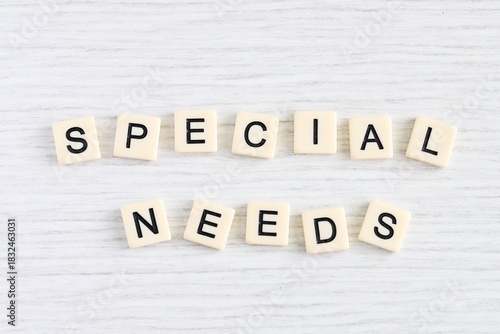 Close up shot of some plastic letter blocks spelling 