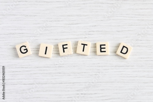 Close up shot of some plastic letter blocks spelling 