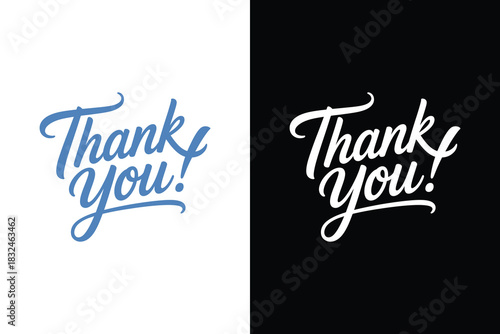 Handwritten calligraphy "Thank You" vector design for cards, labels